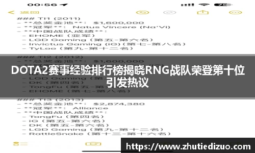 DOTA2赛事经验排行榜揭晓RNG战队荣登第十位引发热议